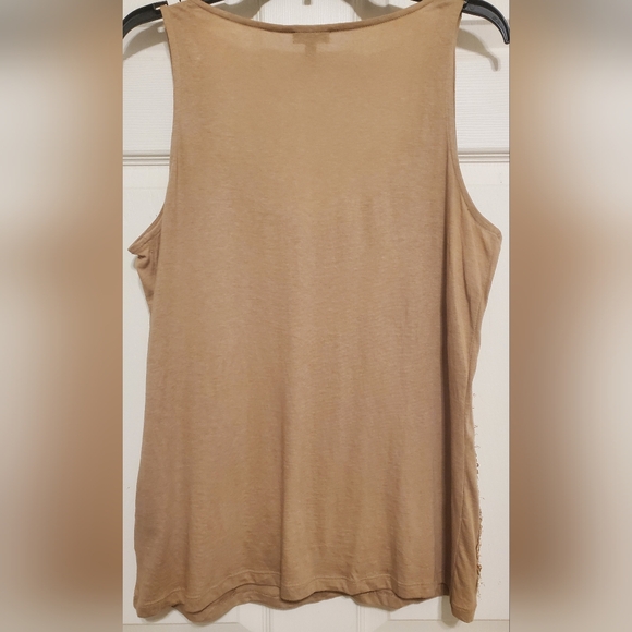 Talbots Brown & Gold Sequined Women's Tank Top Size L - Picture 3 of 9